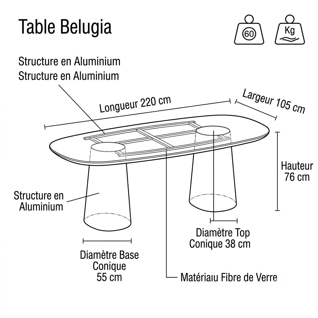 Table à manger BELUGIA